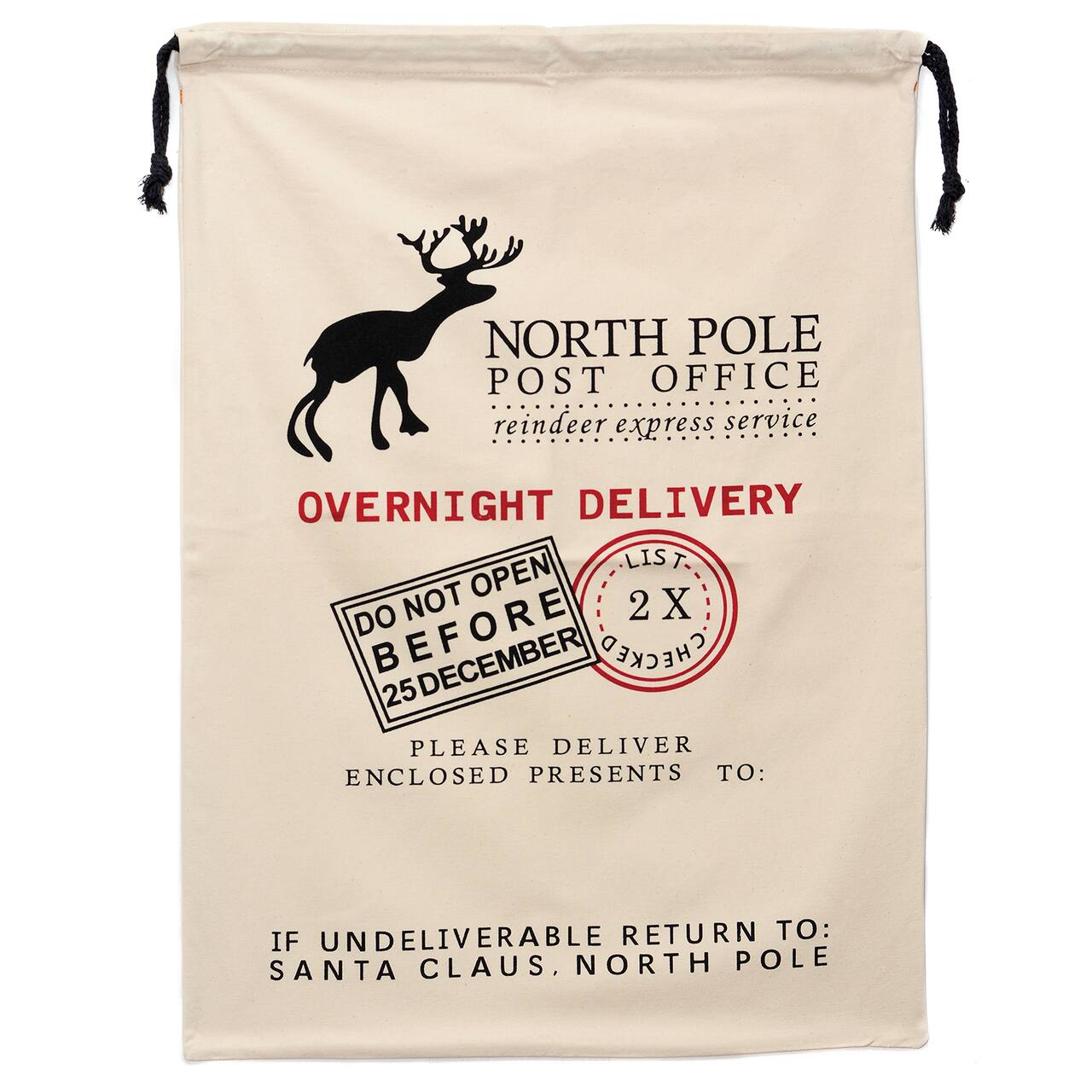 Personality Case™ North Pole Post Office Drawstring Cotton Christmas Bag